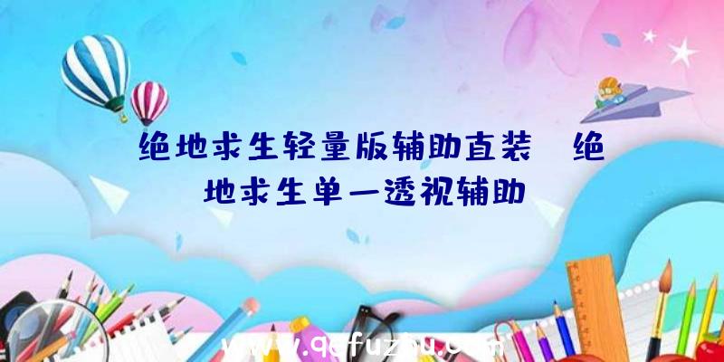 「绝地求生轻量版辅助直装」|绝地求生单一透视辅助